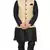 MAG Men's Black Matching Silk Kurta Churidhar With Gold Waistcoat