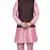 MAG Men's Pink Matching Silk Kurta Churidhar With Pink Voilet Joot Waistcoat