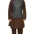 MAG Men's Brown  Matching silk Kurta Churidhar With Black 1st Waistcoat