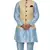 MAG Men's Sky Blue Matching silk Kurta Churidhar With Gold Waistcoat