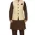 MAG Men's Brown Matching silk Kurta Churidhar With Gold Waistcoat
