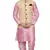 Mag Men's Pink Matching silk Kurta Churidhar With Gold Waistcoat