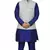 Mag Men's Royal Blue Matching silk Kurta Churidhar With Gray Joot Waistcoat