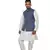 Mag Men's White Matching silk Kurta Churidhar With Nevy Blue Joot Waistcoat