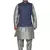 Mag Men's Silver Matching silk Kurta Churidhar With Blue Joot Waistcoat