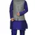Mag Men's Royal Blue Matching silk Kurta Churidhar With Gray 1st Joot Waistcoat