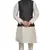 Mag Men's white Matching silk Kurta Churidhar With Black 1st Waistcoat