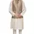 Mag Men's white Matching silk Kurta Churidhar With Gold 1st Waistcoat