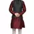 Mag Men's Maroon silk Kurta white Churidhar With Black 1st Waistcoat