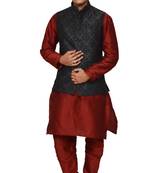 Blue Dupion Silk Plain Kurta with Matching Dupion Silk Bottom