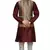 Mag Men's Maroon silk Kurta white Churidhar With Gold 2nd Waistcoat