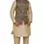 Mag Men's Gold Matching silk Kurta Churidhar With Purple Waistcoat