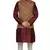 Mag Men's Maroon silk Kurta white Churidhar With Maroon Waistcoat