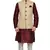 Mag Men's Maroon silk Kurta white Churidhar With Gold Waistcoat