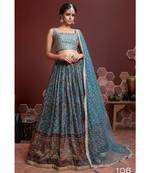 Wedding Designer Sky Chinon Silk Lehenga Choli