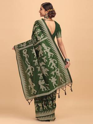 Pink woven paithani silk saree with blouse 3