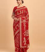 Teal woven paithani silk saree with blouse