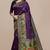 Peach printed tussar silk saree with blouse