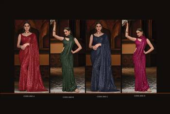 Blue embroidered georgette saree with blouse 3