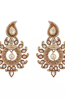 Designer Gold Plated Brown Sun Motif Trendsetting Chandbali