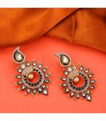 Designer Gold Plated Blue Sun Motif Trendsetting Chandbali