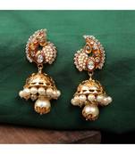 Traditional Gold Plated Brown Meenakari Carry Shape Jhumka Earring