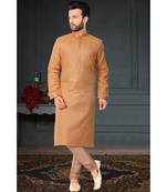 Pink embroidered jaquard kurta-pajama