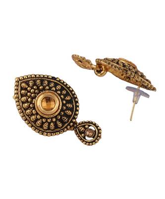 Antique Look Pendant Style Gold Plated Pearl Chain Necklace with Drop Earring 4