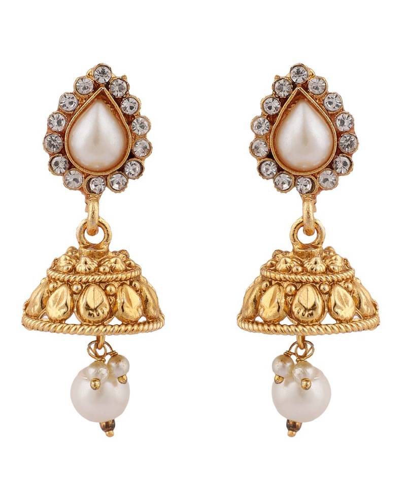 Gold Plated Designer Long 24K Gold Pearl and Stone studded South Indian Jewellery