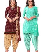 Women's Pack of   Synthetic Printed   top & bottom with dupatta