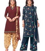 Women's Pack of   Synthetic Printed   top & bottom with dupatta