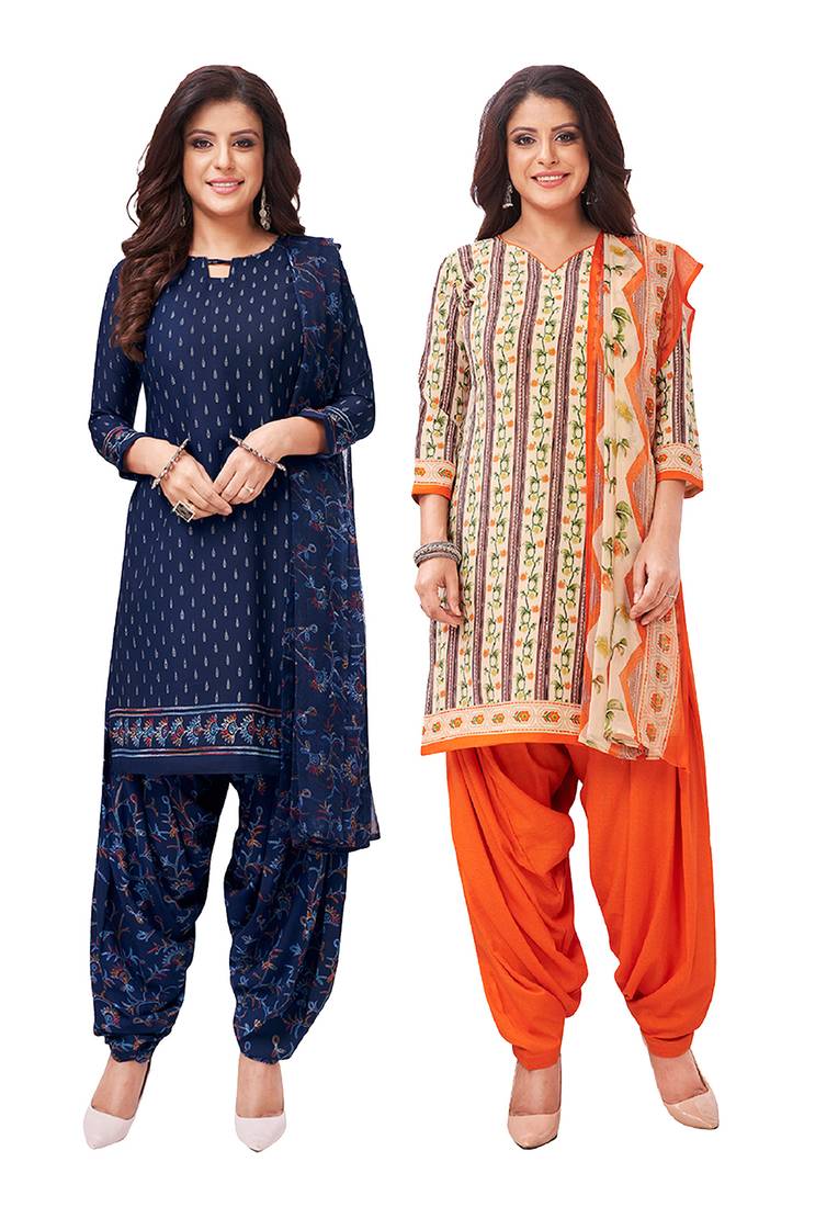 Women's Pack of   Synthetic Printed   top & bottom with dupatta
