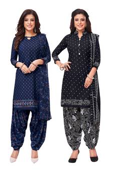 Women's Pack of   Synthetic Printed   top & bottom with dupatta