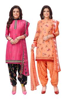 Women's Pack of   Synthetic Printed   top & bottom with dupatta