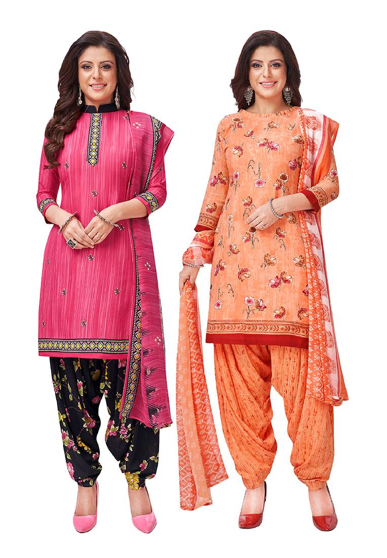 Women's Pack of   Synthetic Printed   top & bottom with dupatta
