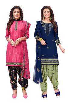 Women's Pack of   Synthetic Printed   top & bottom with dupatta