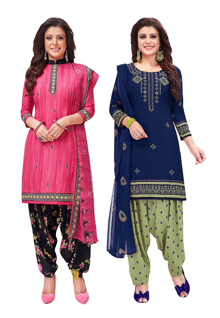 Women's Pack of   Synthetic Printed   top & bottom with dupatta