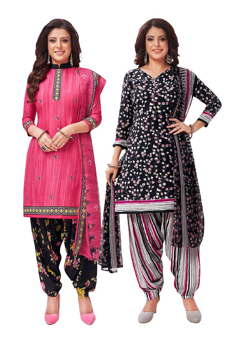 Women's Pack of   Synthetic Printed   top & bottom with dupatta