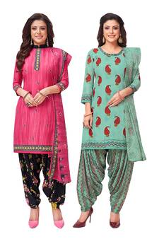 Women's Pack of   Synthetic Printed   top & bottom with dupatta