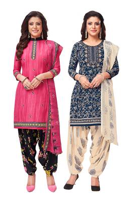 Women's Pack of   Synthetic Printed   top & bottom with dupatta 1