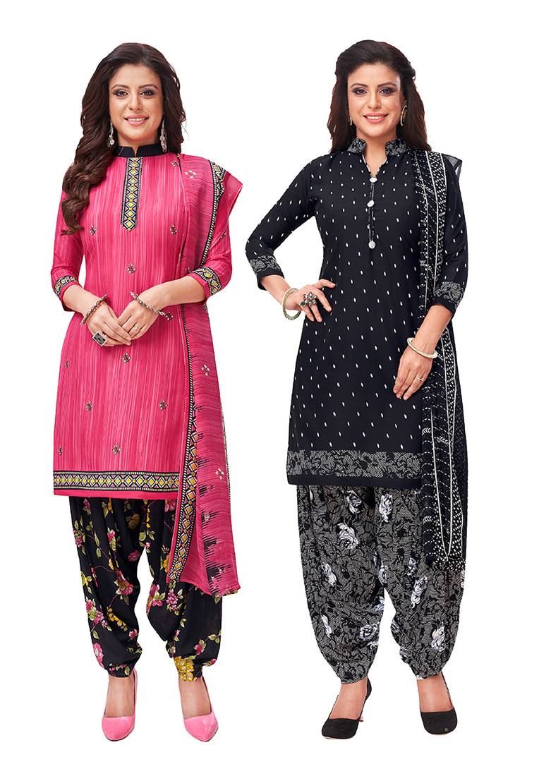 Women's Pack of   Synthetic Printed   top & bottom with dupatta