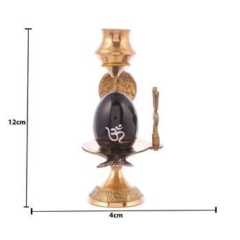 Shiva Lingam Abhishek Patra with Trishul and Nag Metal Showpiece  Black 5