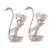 Great Art Metal Swan (Duck) Sliver Spoon Stand for Dining Table 12 Pc Fork and Spoon Set with Stand