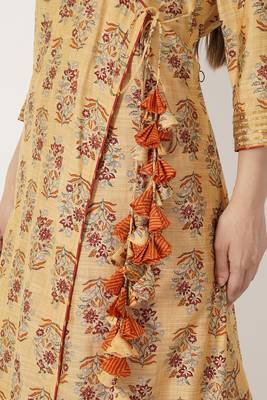 Chanderi Silk Angarkha Kurti Set With Dupatta 4