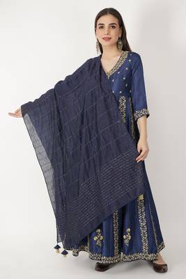 Hand Embroidered Anarkali Silk Suit Set 3