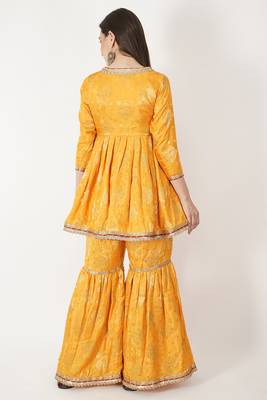 Silk Jacquard Sharara Set With Dupatta 5