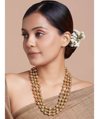 Antique Beads Necklace With Shell Pearls 2