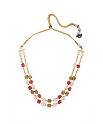 Gold And Coral Tumble Necklace 3