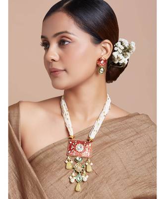 Red Meenakari Necklace Set 2