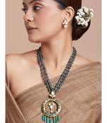 Grey Agate Beads Necklace Set